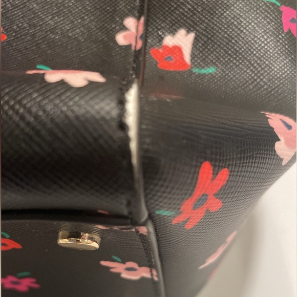 Kate Spade New York Staci Ditsy Buds Saffiano Leather Laptop Tote Floral / Black - Picture 13 of 13
